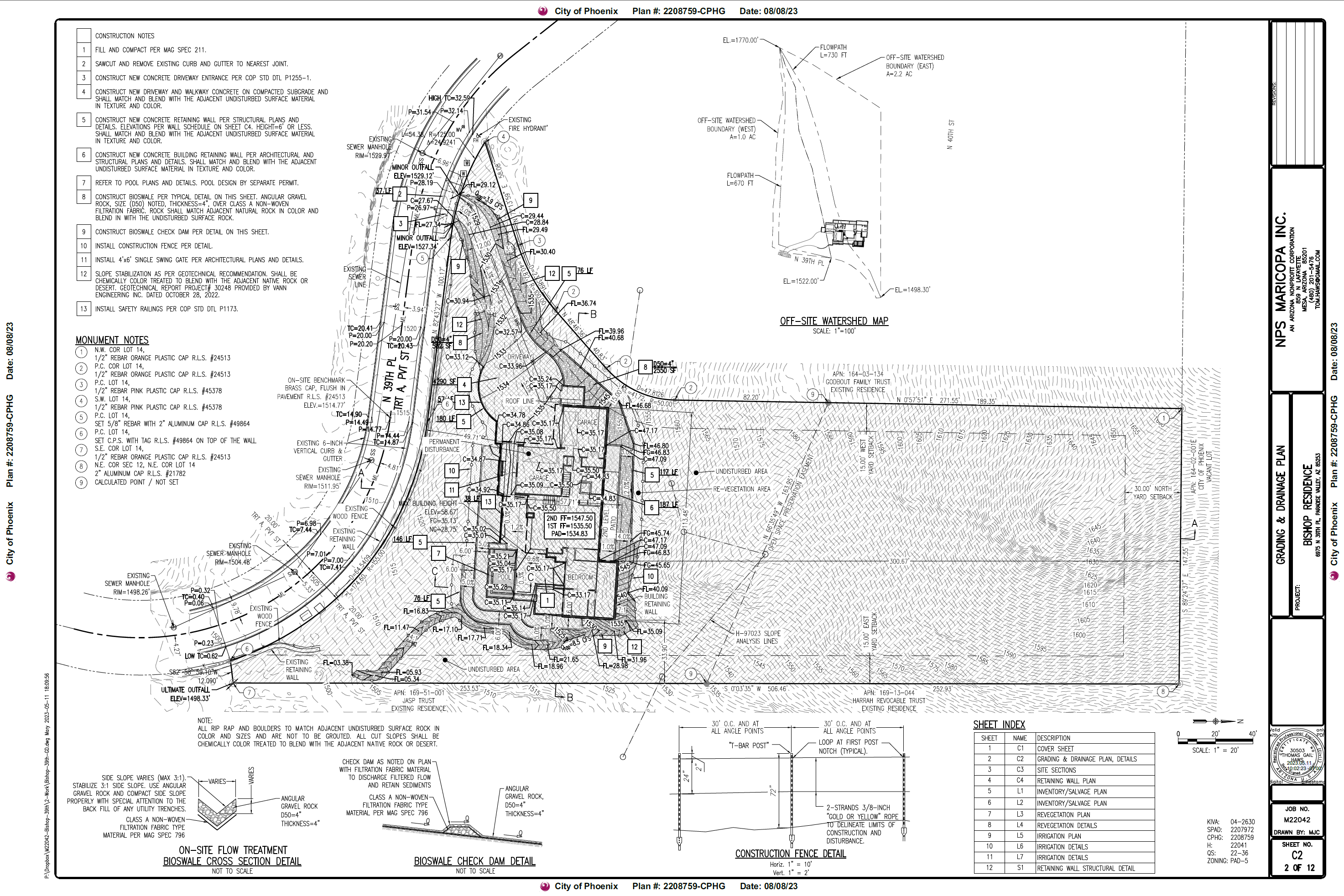 Approved City Plan Municipal Grading and Drainage Sheet